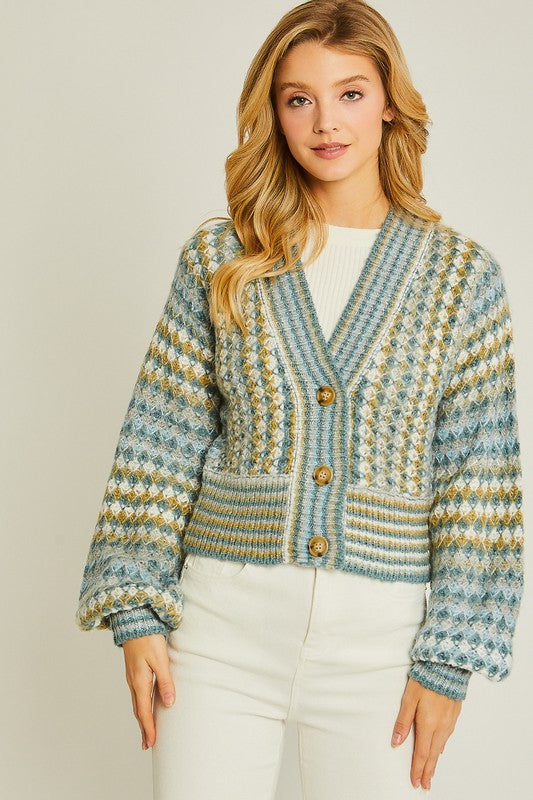 Multi Yarn Sweater Cardigan