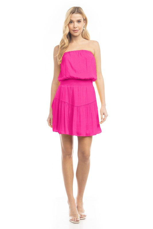 Mini Tiered Dress – Hot Pink