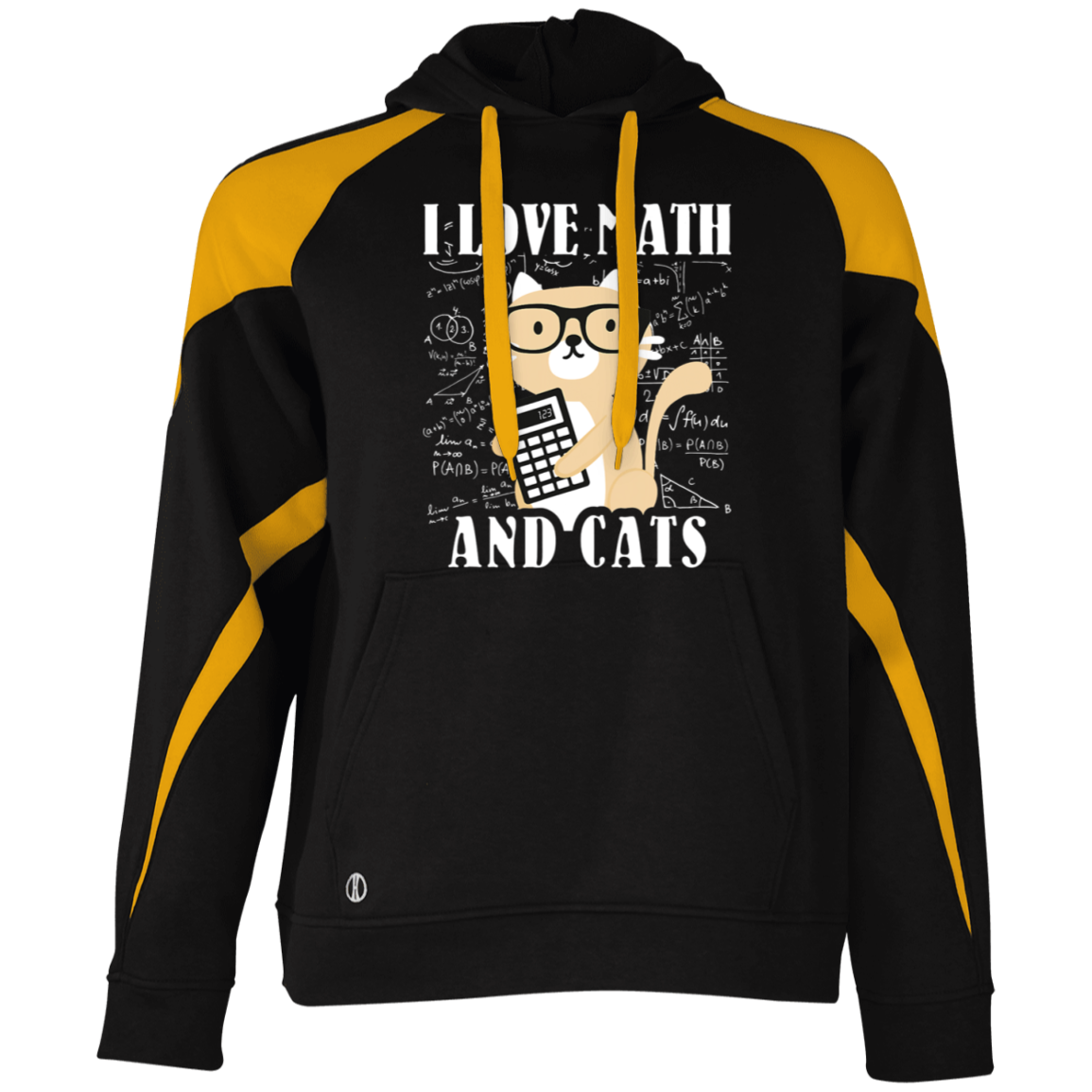 Cats Mathematics Math Athletic Colorblock Fleece Hoodie