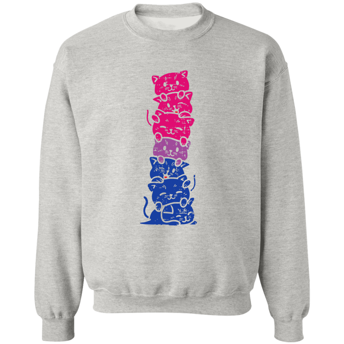 Cat Stack Bisexual Pullover Crewneck Sweatshirt
