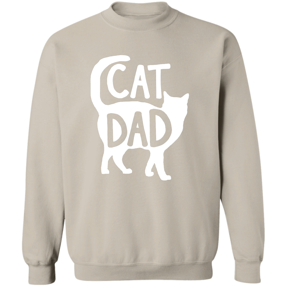 Best Cat Dad Fathers Crewneck Pullover Sweatshirt