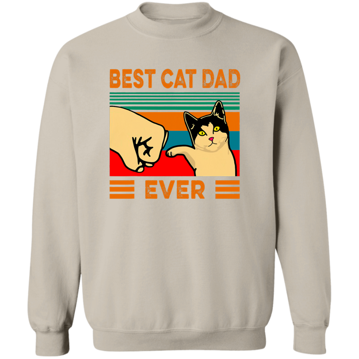 Best Cat Dad Ever Crewneck Pullover Sweatshirt