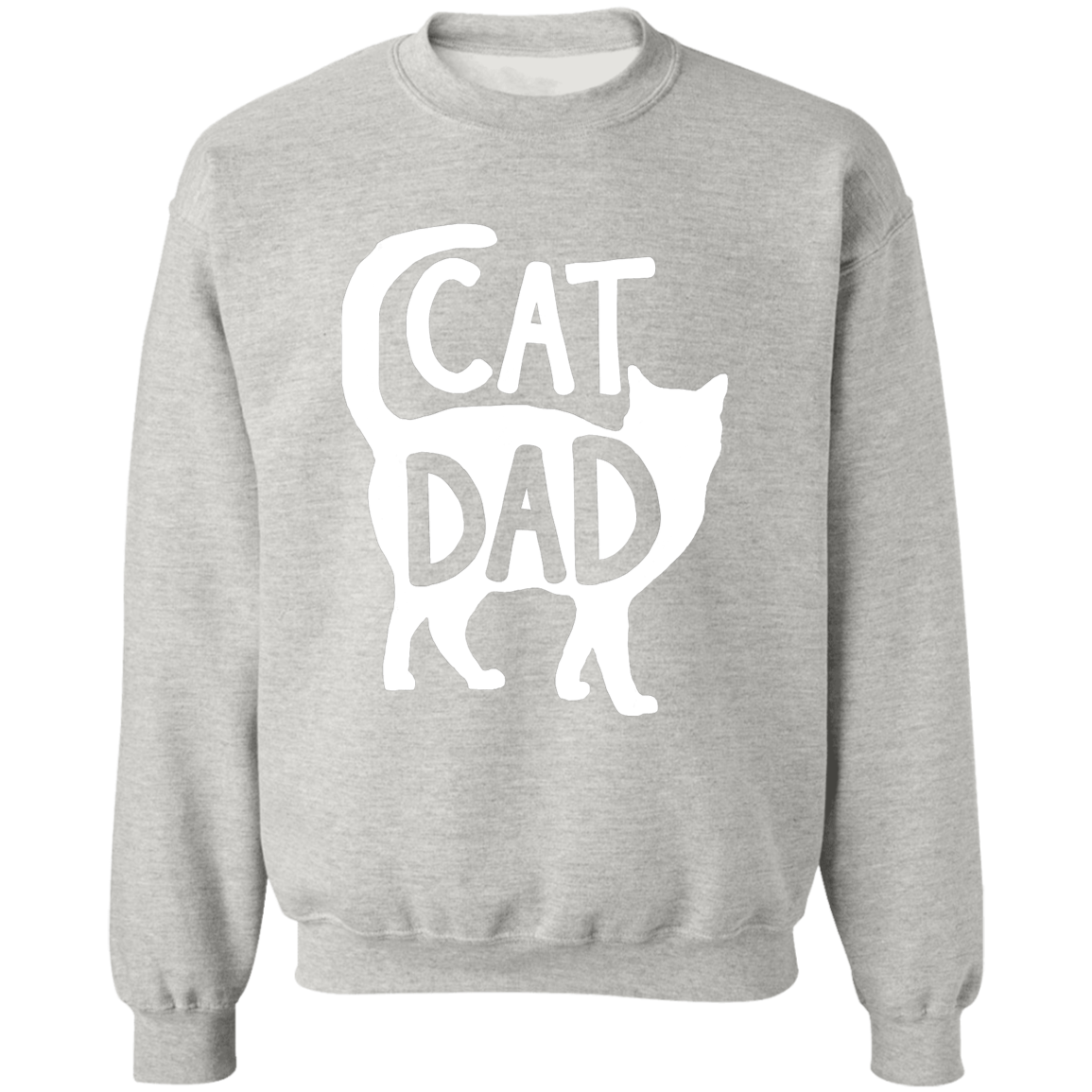 Best Cat Dad Fathers Pullover Crewneck Sweatshirt