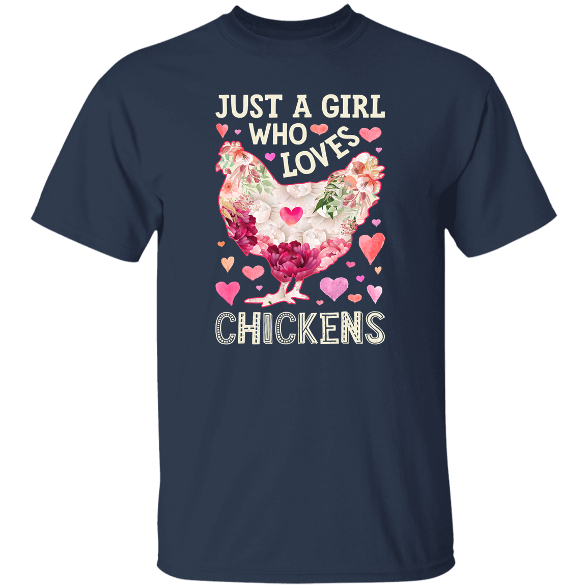 Chicken Silhouette Flower T-Shirt