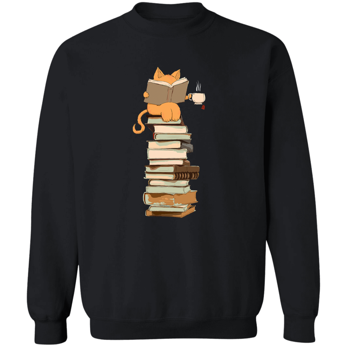 Kawaii Cats, Books Pullover Sweatshirt