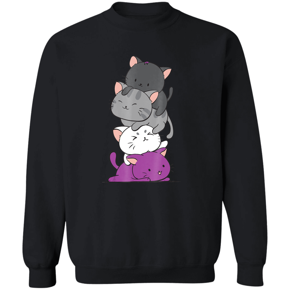 Kawaii Cat Pile Anime Pullover Sweatshirt