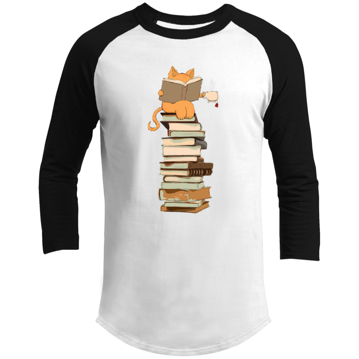 Kawaii Cats, Books Raglan Sleeve Shirt