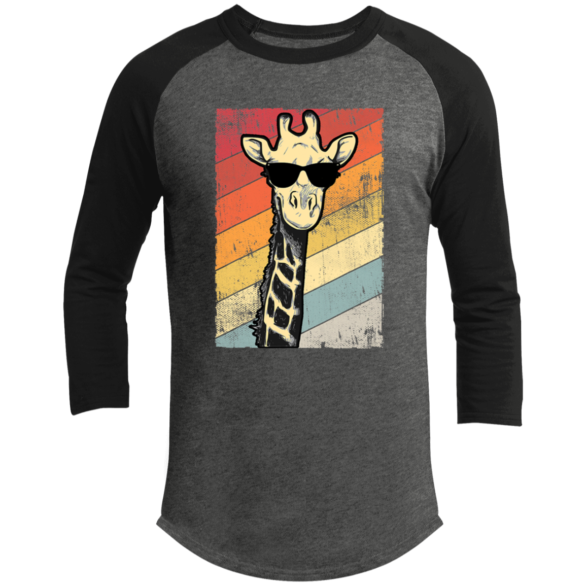 Retro Vintage Giraffe Raglan Sleeve Shirt