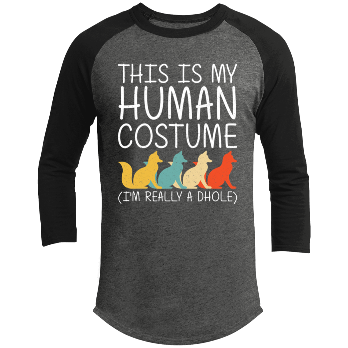 Dhole Halloween Human Raglan Sleeve Shirt