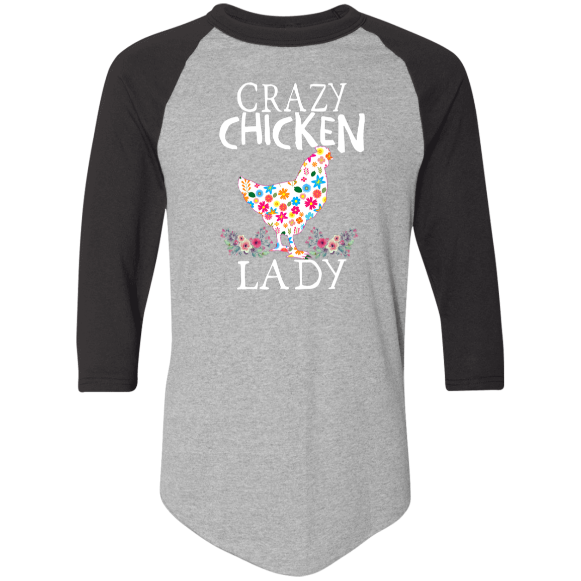 CRAZY Chicken Lady Colorblock Raglan Jersey