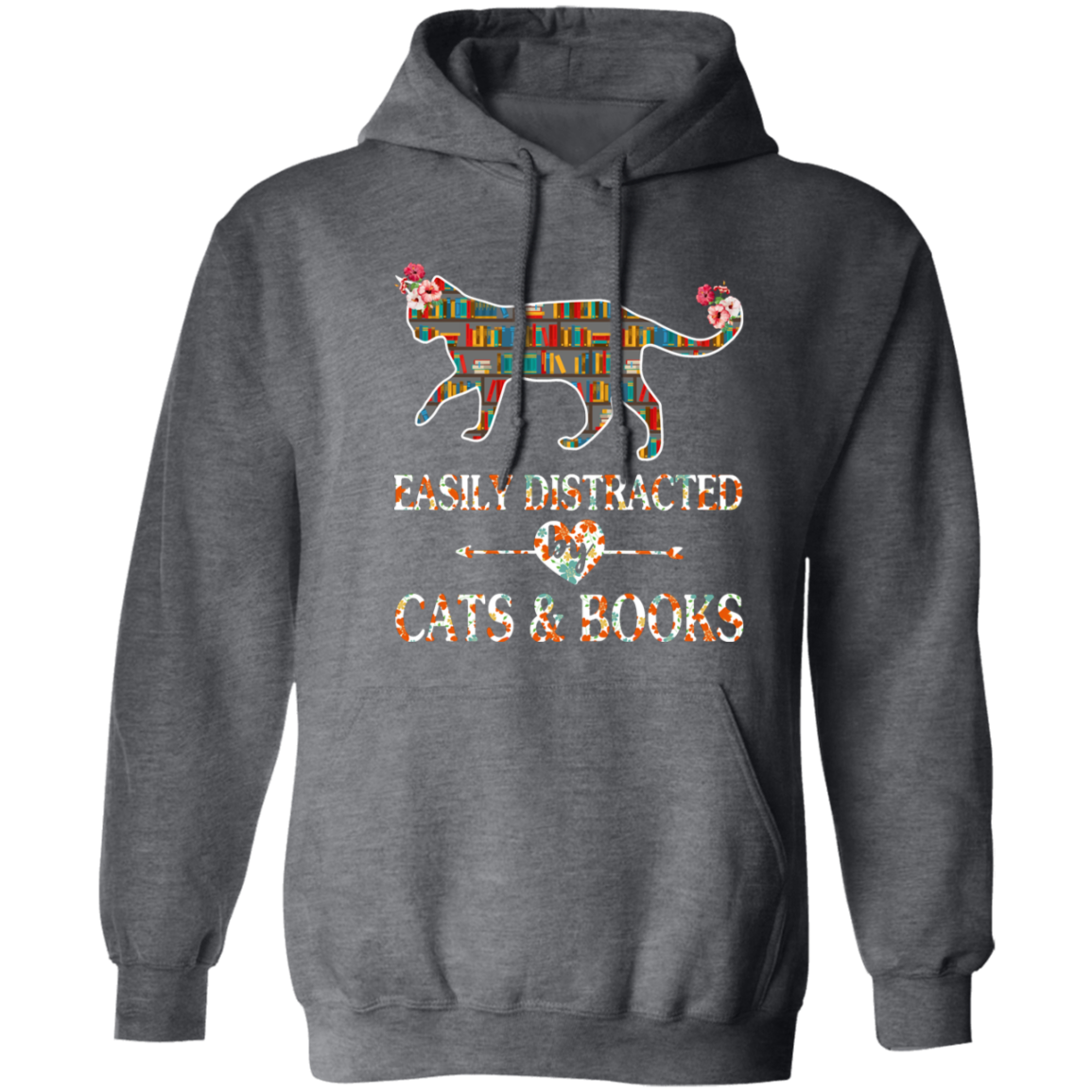 Cat Lover Book Lover Pullover Hoodie