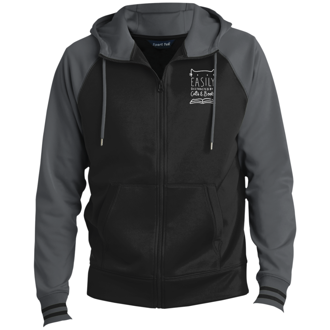 Distracted Cats And Books Full-Zip Hooded